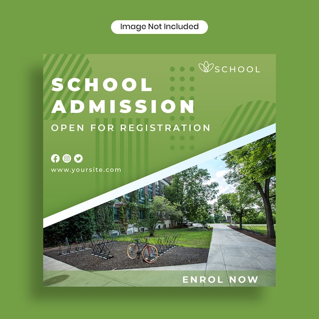 School admission social media post template