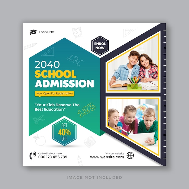 PSD school admission social media post and web banner template