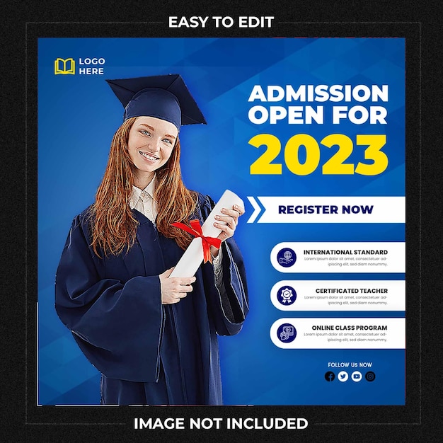 PSD school admission social media post or web banner template