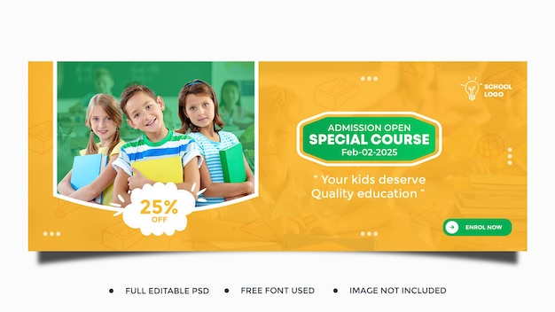School admission social media post and web banner