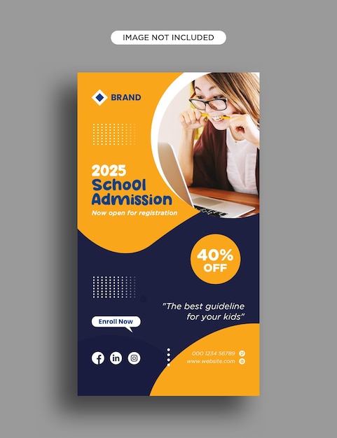 PSD school admission social media stories design