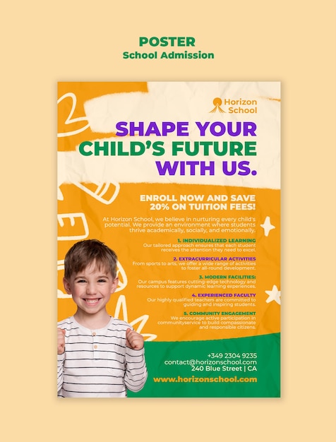 school admission template design