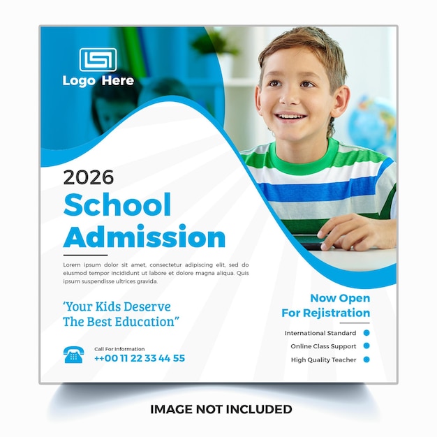 School admission web social media post template