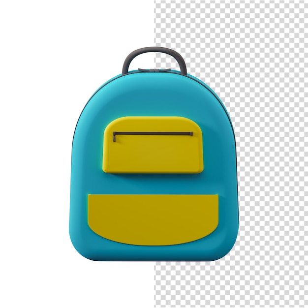 PSD school backpack 3d illustration tornister 3d ilustracji