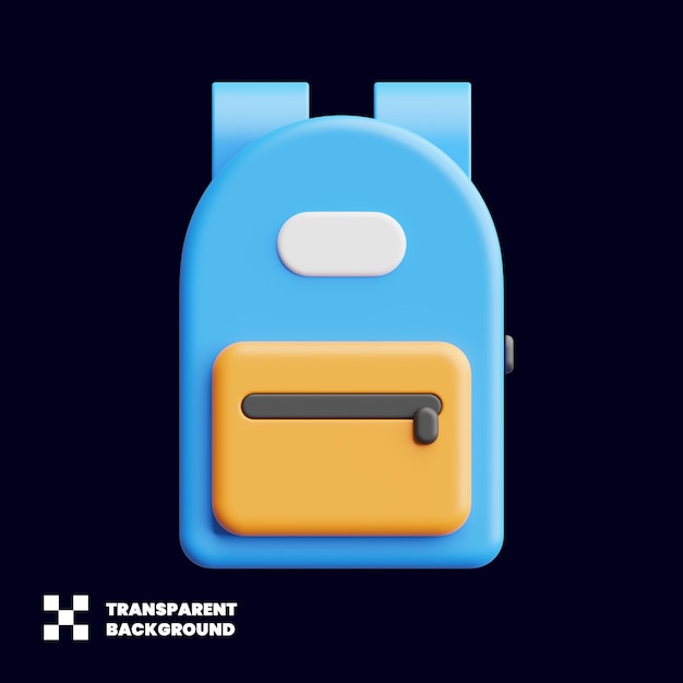 School Backpack Illustration In Minimalist 3D Render