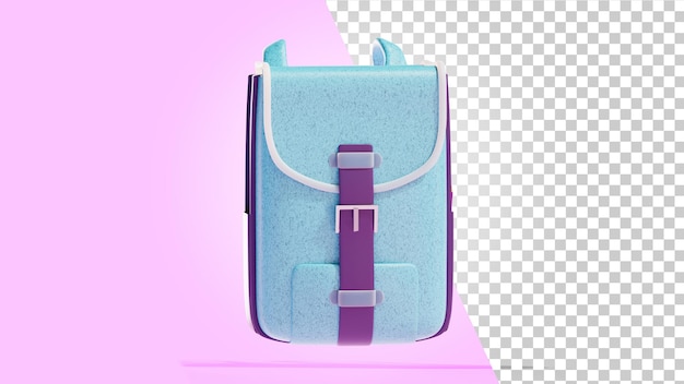 School backpack isolated School College Backpack 3d render School bag