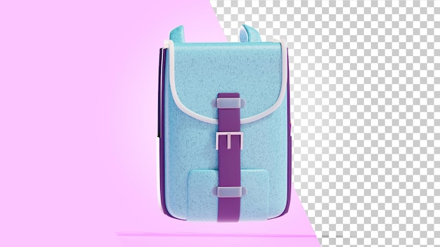 School backpack isolated school college backpack 3d render school bag