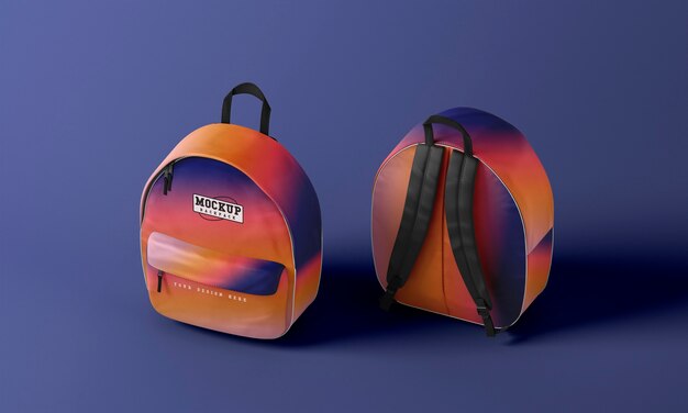 PSD mockup di zaino per la scuola