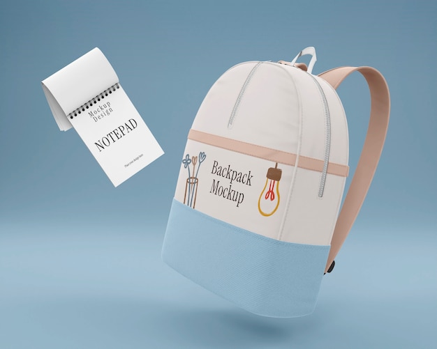 PSD school backpack mockup design