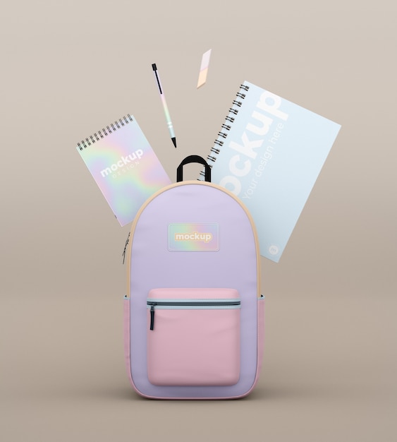 School backpack mockup design