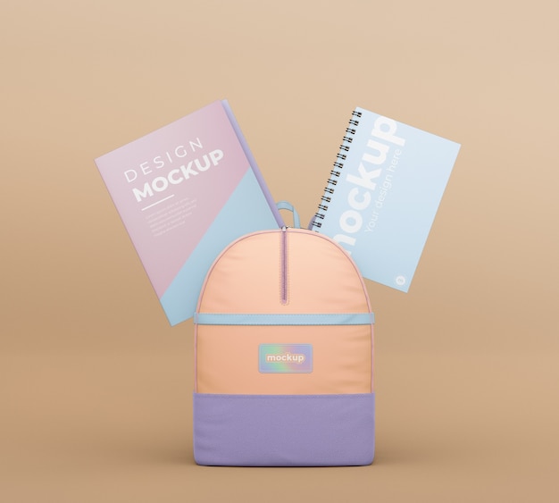 School backpack mockup design