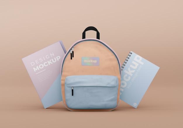 School backpack mockup design