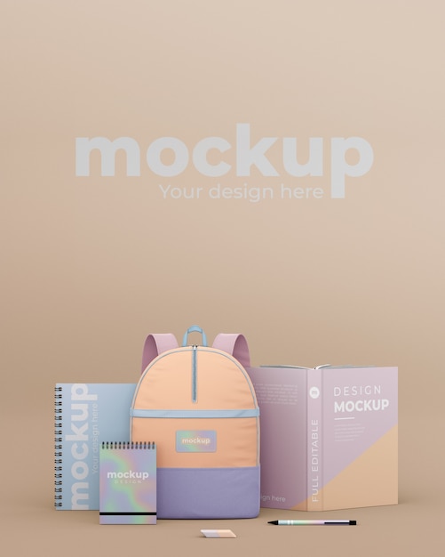 School backpack mockup design