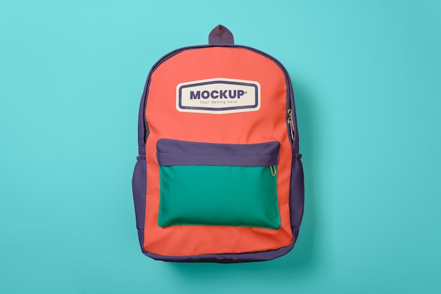 PSD school backpack mockup mockup design