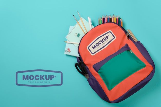 School backpack mockup mockup design