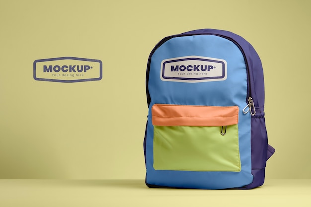 PSD school backpack mockup mockup design