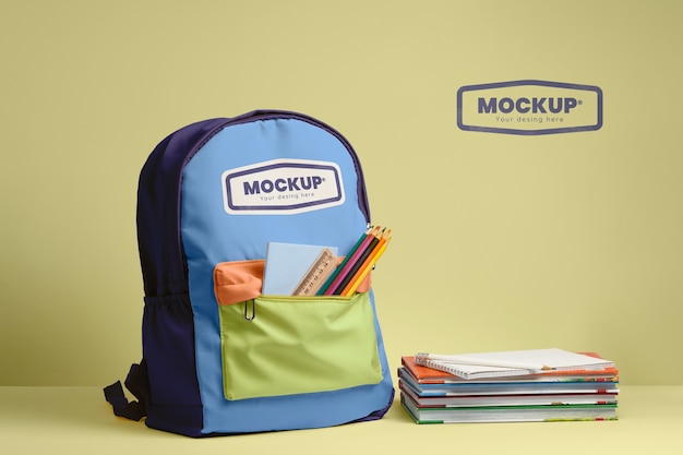 School backpack mockup mockup design