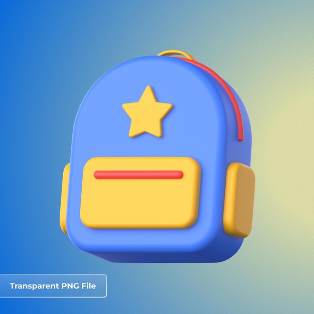 School bag 3d icon