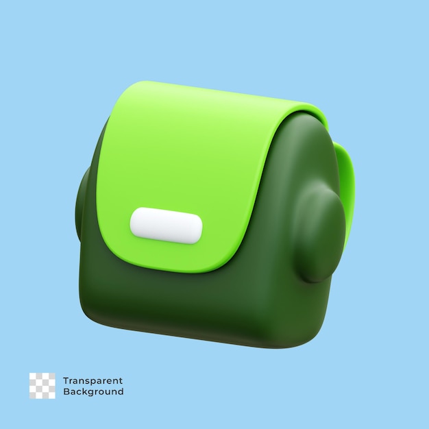 School bag 3d render icon illustration