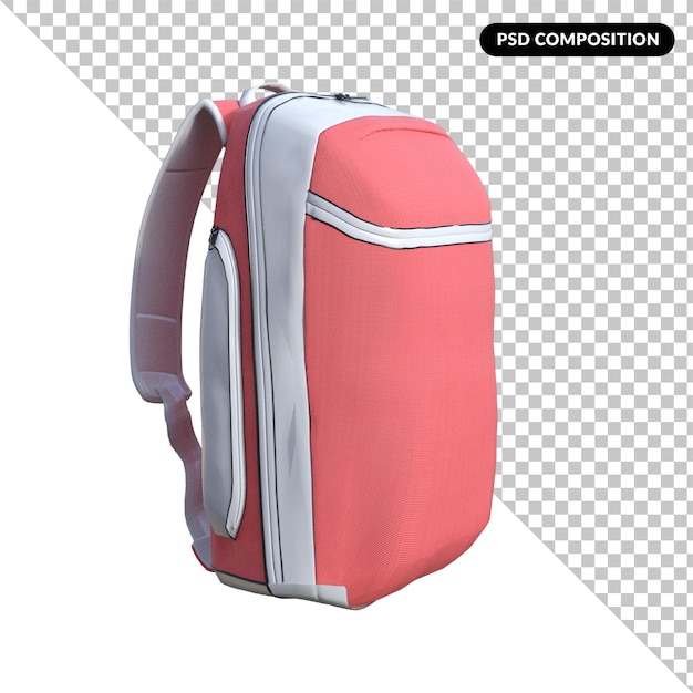 PSD school bag isolated 3d