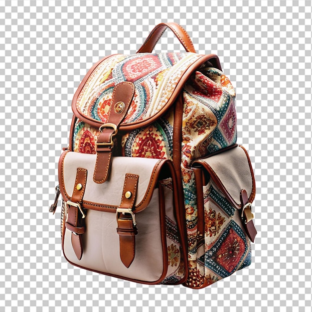 PSD school bagpack isolated on transparent background