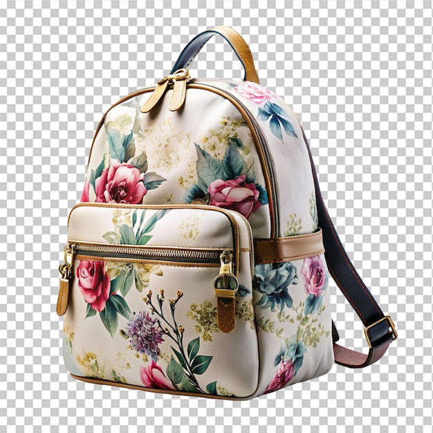 PSD school bagpack isolated on transparent background