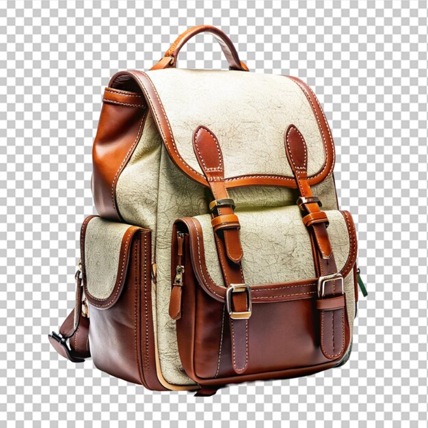 PSD school bagpack isolated on transparent background