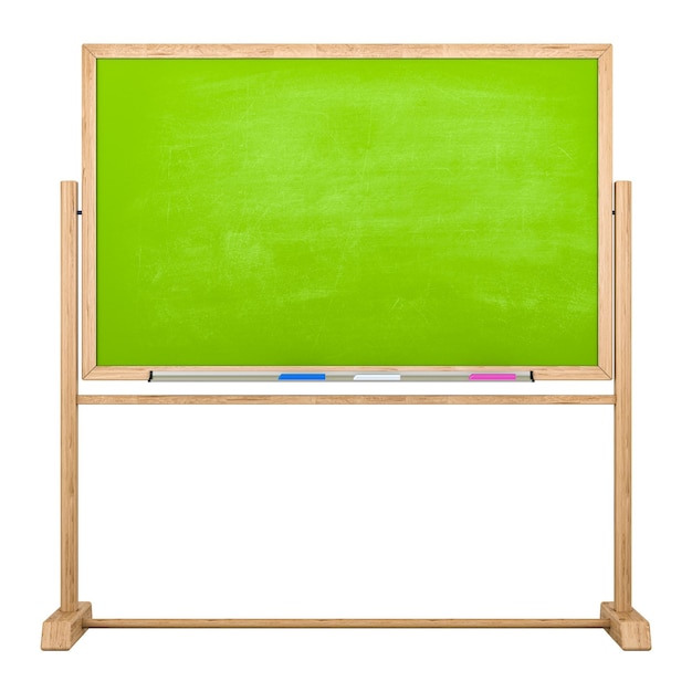 School blackboard chalkboard front view 3D rendering geïsoleerd op een transparante achtergrond