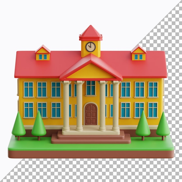 校舎の3Dイラスト