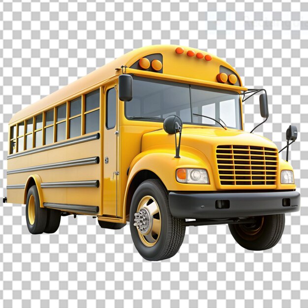 PSD school bus on transparent background