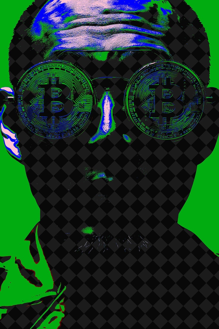 PSD school comedy night with a bitcoin joke bitcoin themed comed flat illustration background design