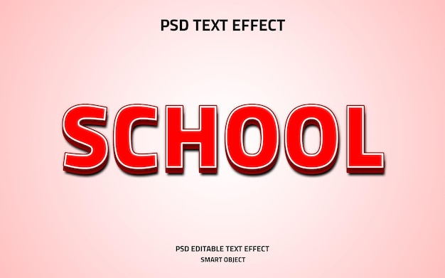 School editable  text effect