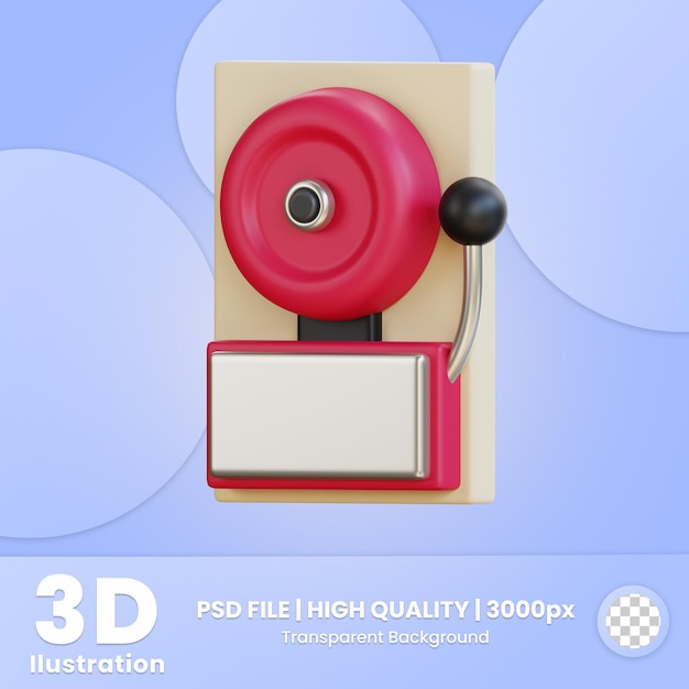 School Bell - Education 3D Illustration - UpLabs