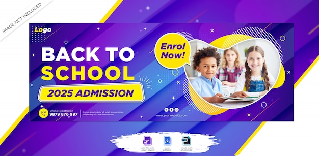School education admission facebook timeline cover & web banner template