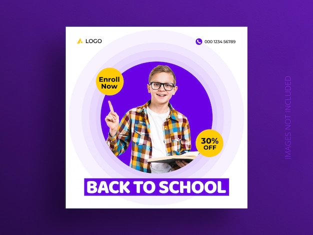 School education admission social media post & web banner template