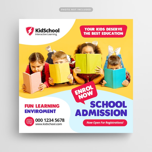 School education admission social media post & web banner