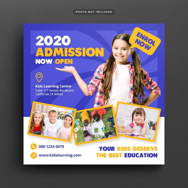 PSD school education admission social media post & web banner