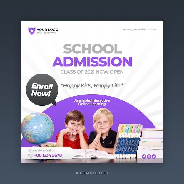 School education admission social media post and web banner