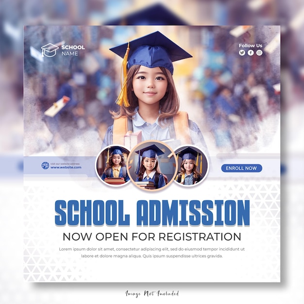 School education admission social media post and web banner