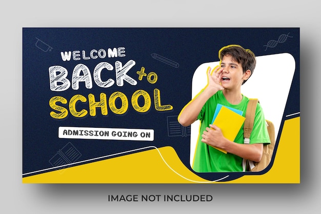 school education admission youtube thumbnail or web banner template