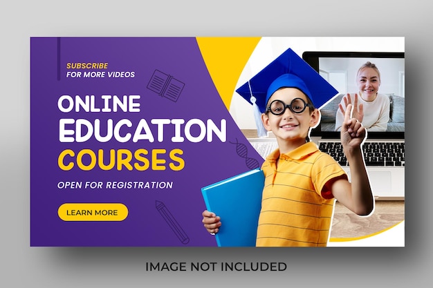 PSD school education admission youtube thumbnail or web banner template