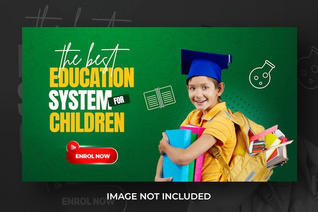 PSD school education admission youtube thumbnail and web banner template