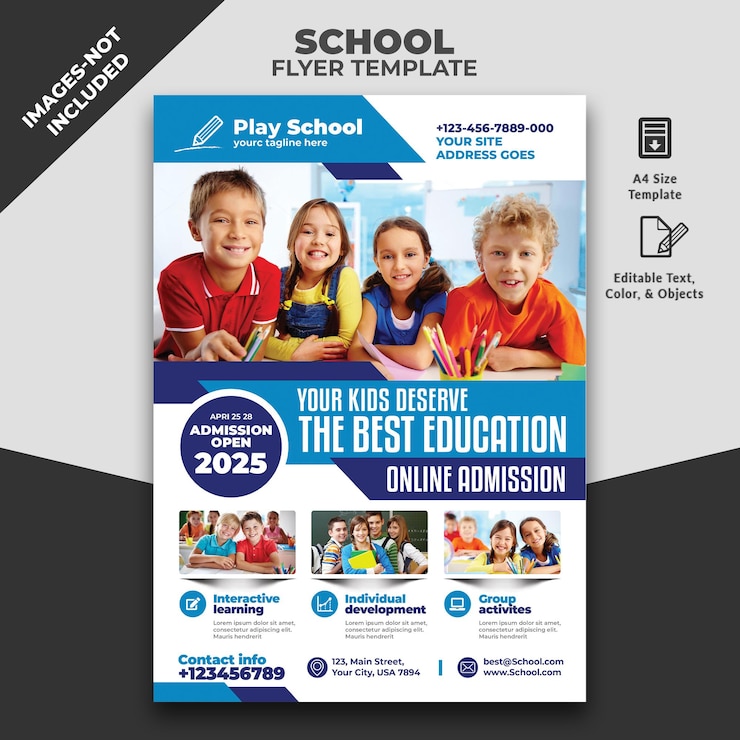 PSD school education flyer templates