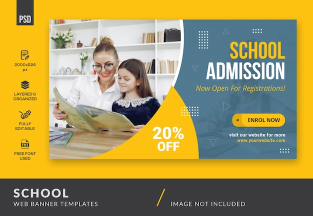 PSD school education web banner