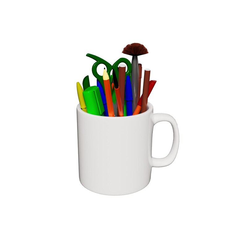 PSD school elements 3d illustration