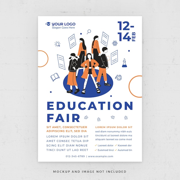 PSD school event education fair flyer template in psd