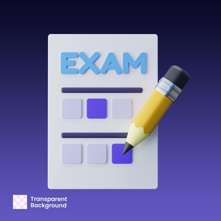 PSD school exam paper 3d illustration