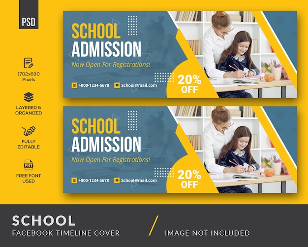 PSD school facebook cover template