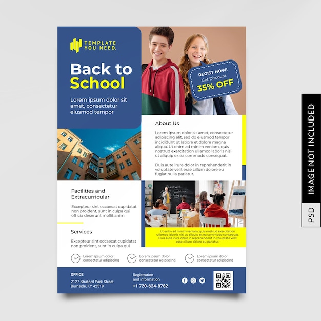 PSD school flyer template