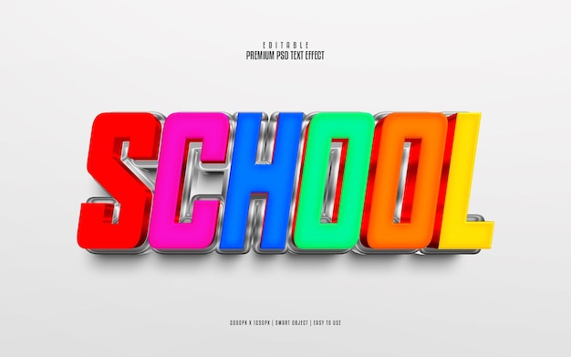 School fully editable premium psd text effect